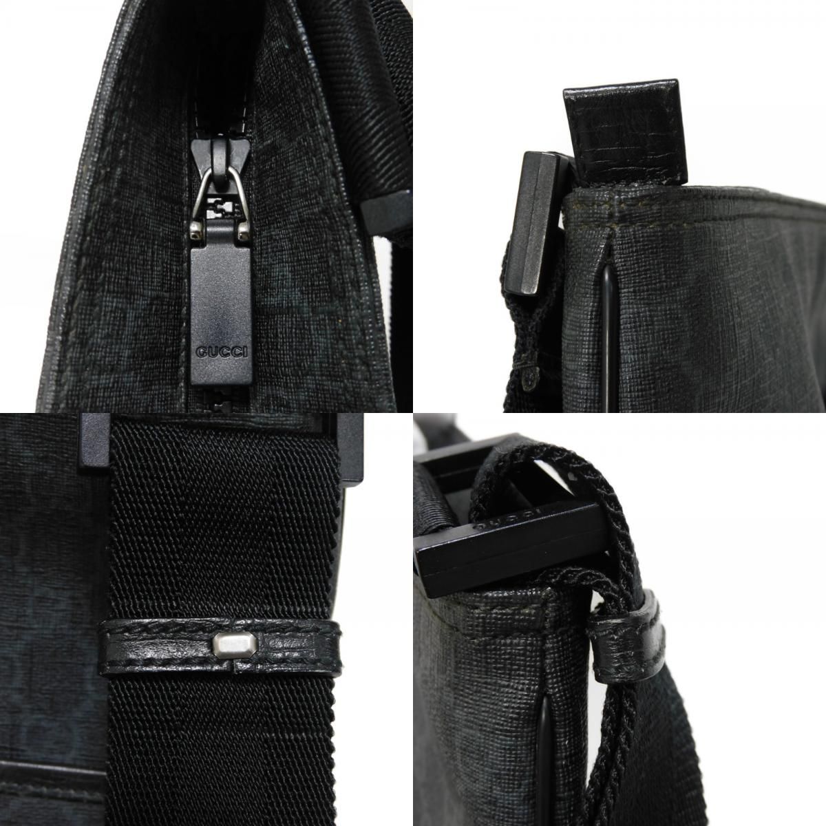 GUCCIグッチ メッセンジャーバッグ GGスプリーム ショルダー クロスボディ GG ブラック〕スモール ショルダーバッグ ・ブラック GGスプリーム