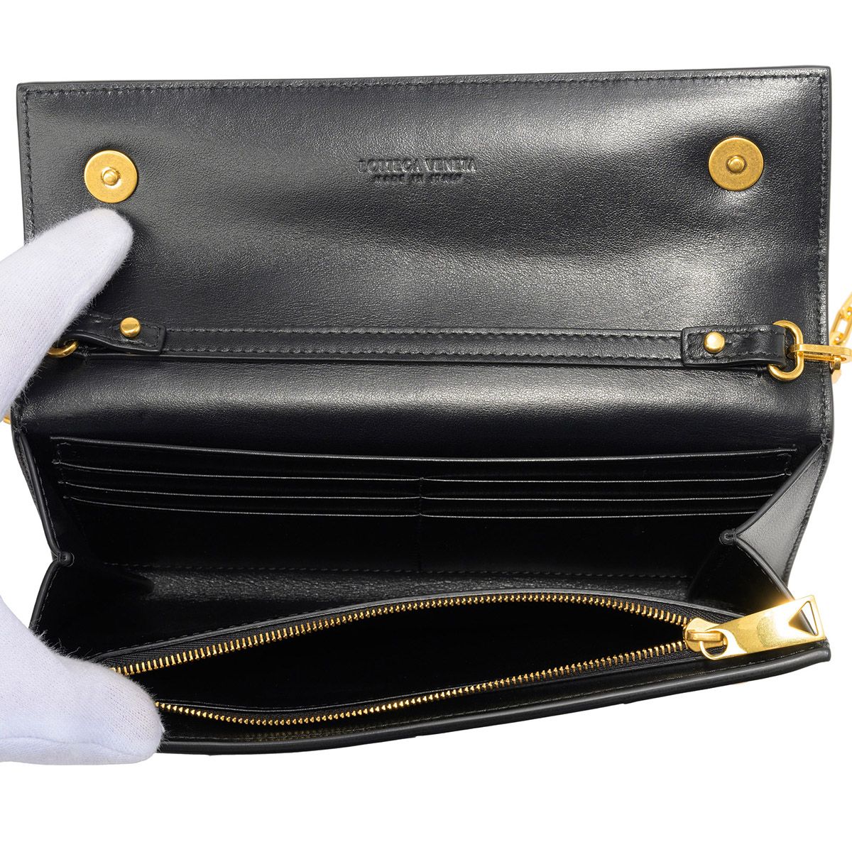 新品 ボッテガヴェネタ BOTTEGA VENETA 長財布 レザーチェーン