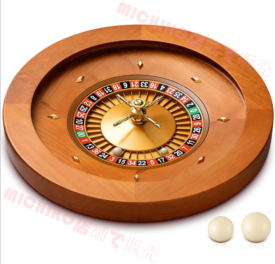 ルーレット カジノ 20インチ木製ルーレットホイール ルーレットボール4個付き カジノグレード 精密ベアリング ルーレットホイール ターンテーブル  レジャーテーブルゲーム ホームプロユースやナイトパーティー、パーティーゲ 20 Inch パーティー ゲーム おもちゃ ゲーム