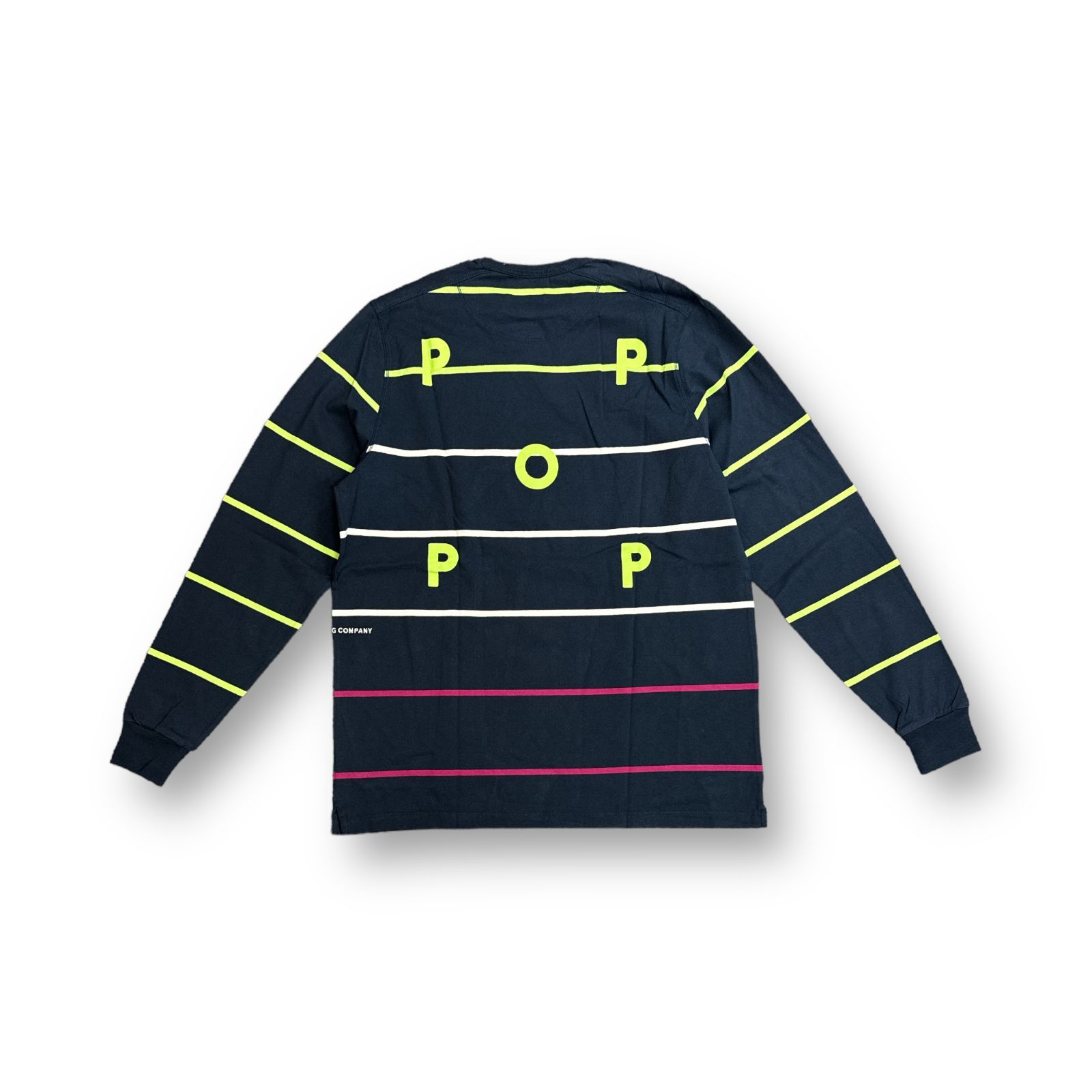 新品 POP TRADING COMPANY 23SS longsleeve t-shirt ロングスリーブ Tシャツ ボーダー カットソー ポップトレーディングカンパニー POPSS23_02-008  ネイビー M  61307A3