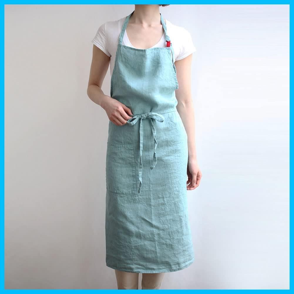 数量 シンプル 麻 ロング 無地 キッチン メンズ レディース Manon マノン リネン フルエプロン おしゃれ エプロン Lina e Lino リーノエリーナ