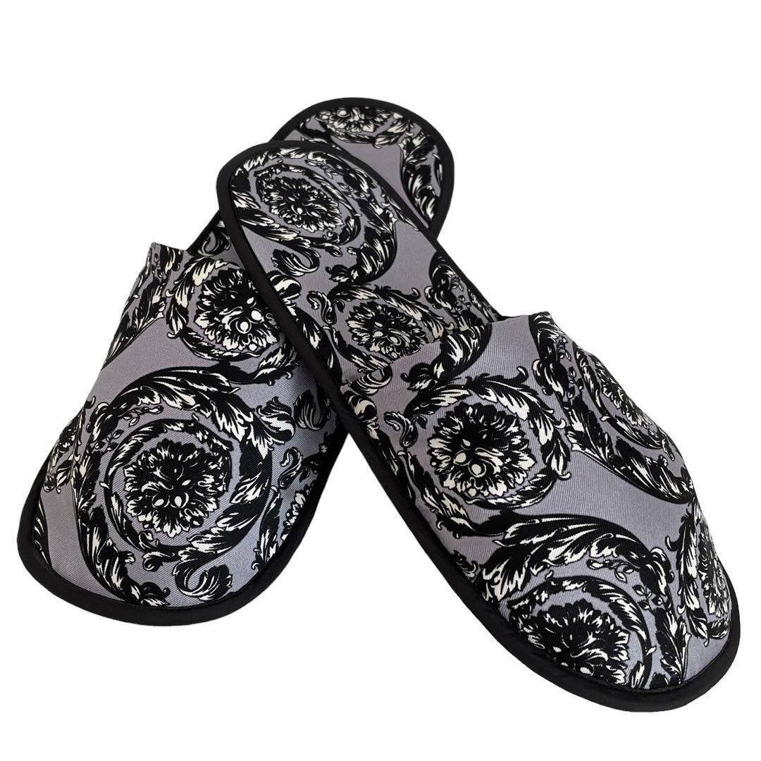 VERSACE ヴェルサーチ スリッパ ルームシューズ フラワー 美品 VERSACE ヴェルサーチ スリッパ ルームシューズ フラワー 美品