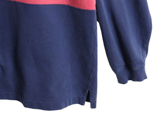 80s エディーバウアー ボーダー 長袖 Tシャツ メンズ M 古着 ヴィンテージ Eddie Bauer ロンT ラグビー ラガーシャツ 素材 ヘビーウェイト