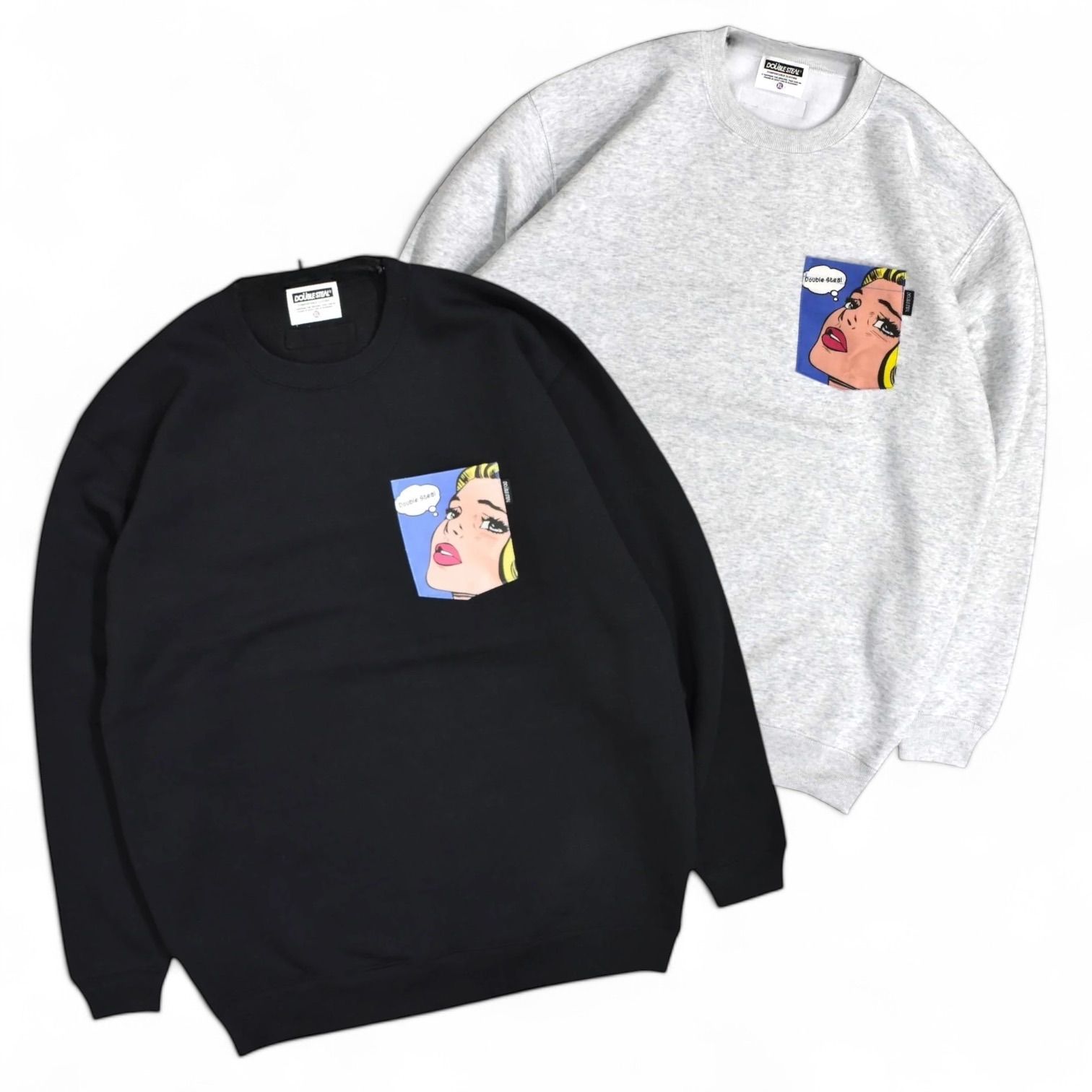 ダブルスティール トレーナー スウェットDOUBLE STEAL American girl pocket裏起毛スウェット / 945-15073