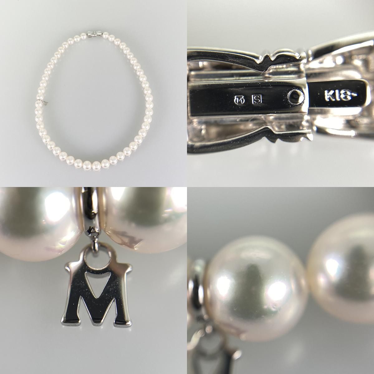 ミキモト MIKIMOTO K18WG パール ネックレス ss【中古】