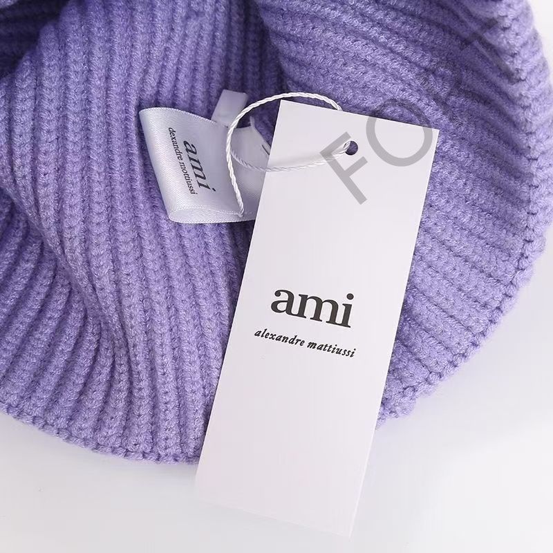 ✨【お買い得】✨ ami paris アミパリス ニットキャップ ニット帽 パープル 即購入OK！ - メルカリ