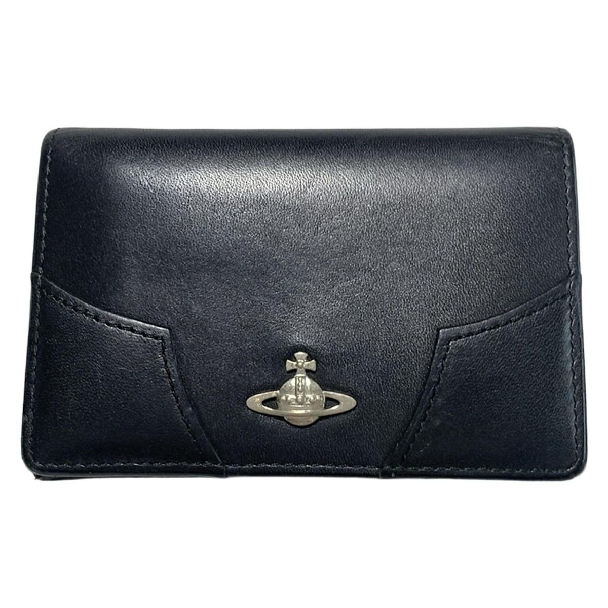 VivienneWestwood ヴィヴィアンウエストウッド 名刺入れ - 黒 オーブ レザー