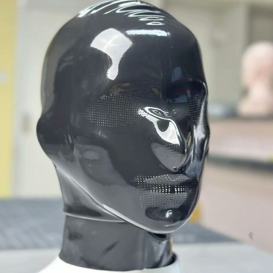 新品】ラテックス製 レーザーマイクロホール 全頭マスク ラバー