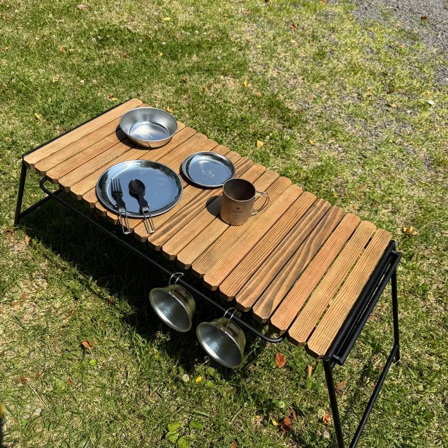 IGT対応 折りたたみアイアンテーブル ジャコビーン色-フラットバーナー