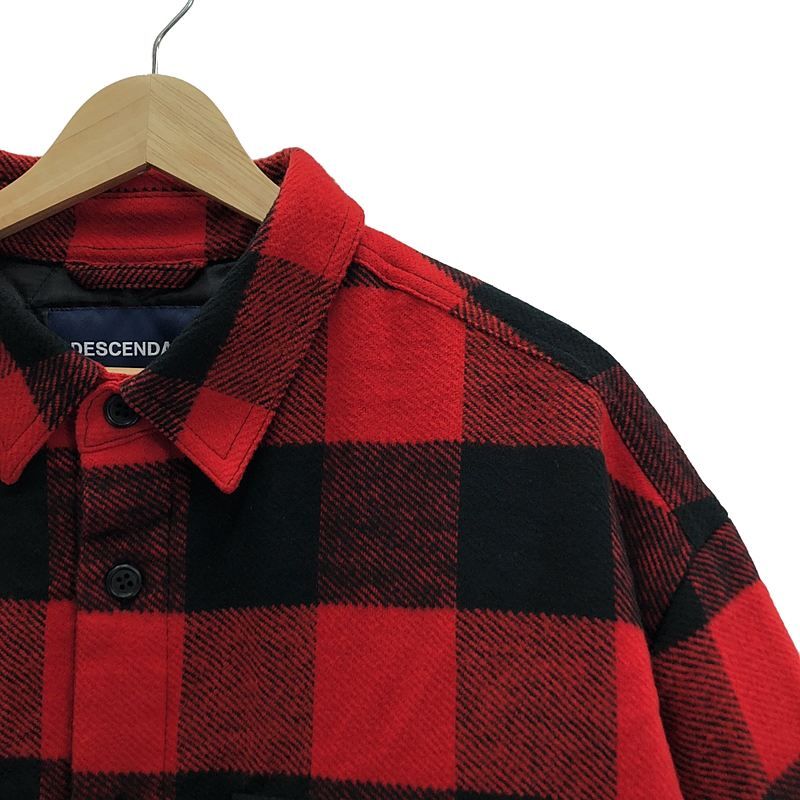DESCENDANT / ディセンダント | 2019SS | CLAIRTON SHIRT JACKET チェック キルティング シャツジャケット | 2 | レッド / ブラック | メンズ
