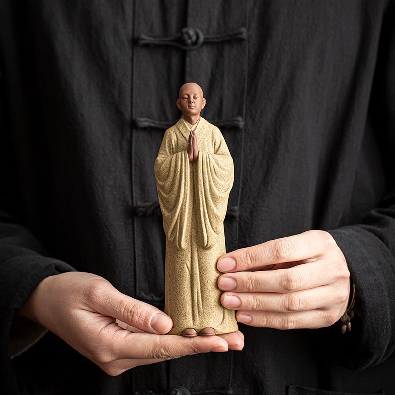 紫砂 禅意和尚 禅意 事務室の置物 陶芸作品 新品 2体 N 紫砂 禅意和尚 禅意 事務室の置物 陶芸作品 新品 2体 N01