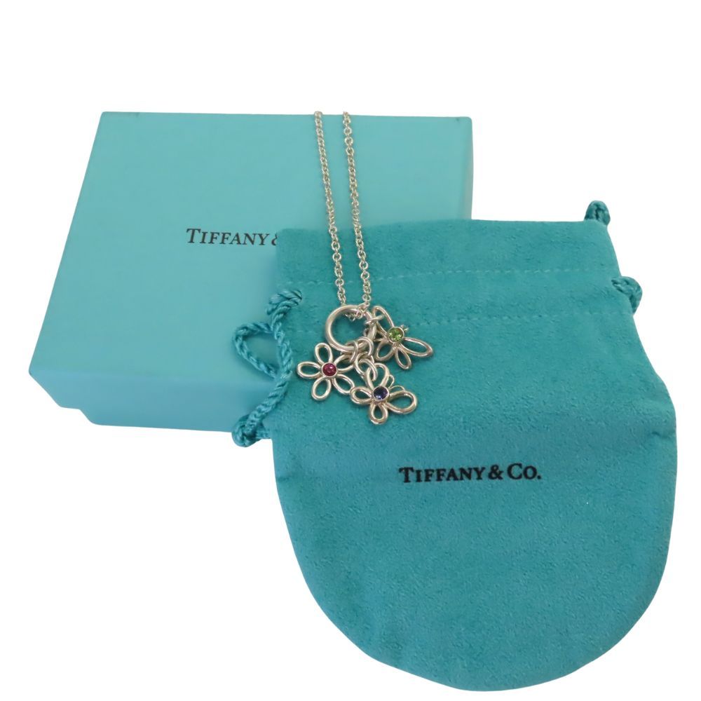【極美品】ティファニー ネックレス フラワー ビー バタフライ ビジュー 925 中古】 TIFFANY & Co. ティファニー フラワー ビー バタフライ