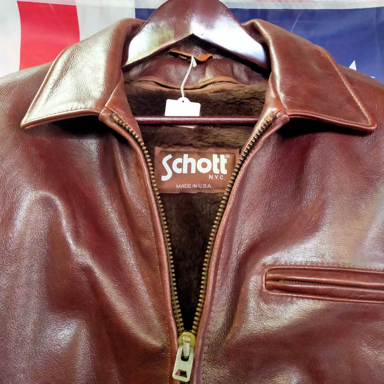 Schott ショット USA製 レザー ジャケット 40 牛革 裏ボア TALON