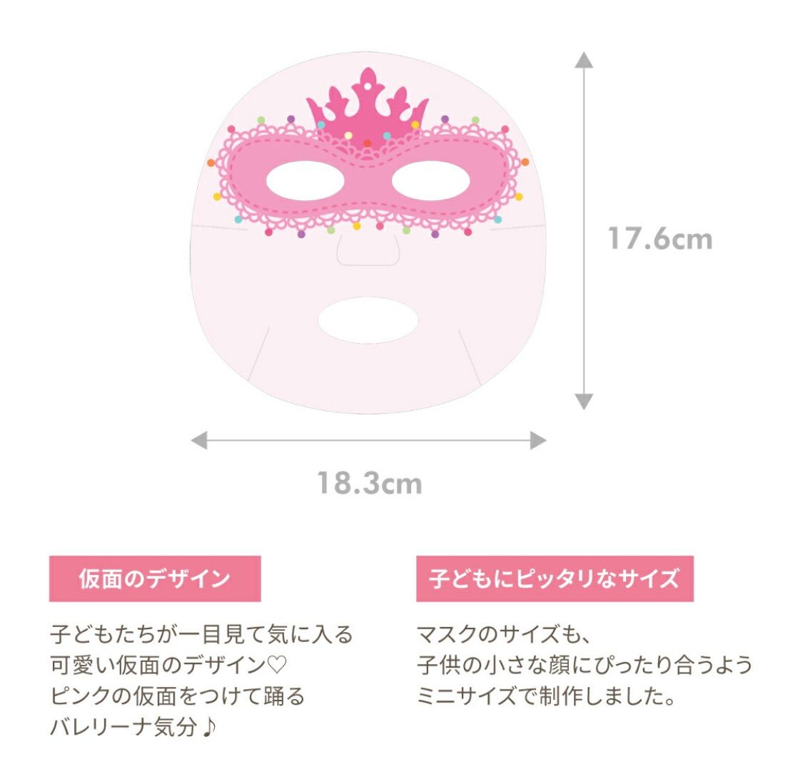 メルカリshops Peachand ピーチアンド 子供用フェイスパック 3枚セット プリンセス