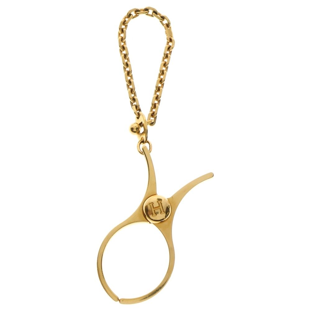 HERMES エルメス Hロゴ フィルー グローブホルダー 手袋フォルダー ゴールド