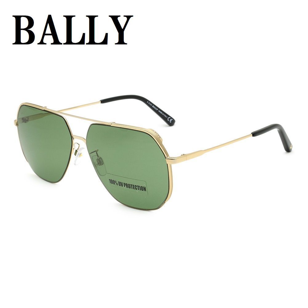 バリー BALLY BY0063-H 28N 63 サングラス アジアンフィット UVカット 紫外線カット ノーズパッド 鼻あて メンズ グリーン ゴールド