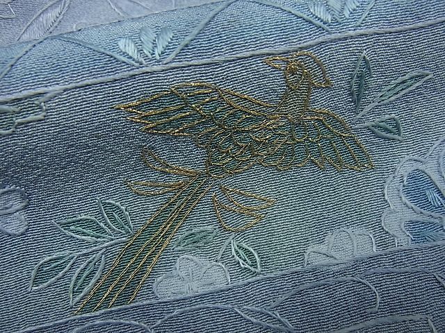 平和屋1□極上 訪問着 スワトウ刺繍 絞り 鳳凰花蝶吉祥文 金糸 さが美