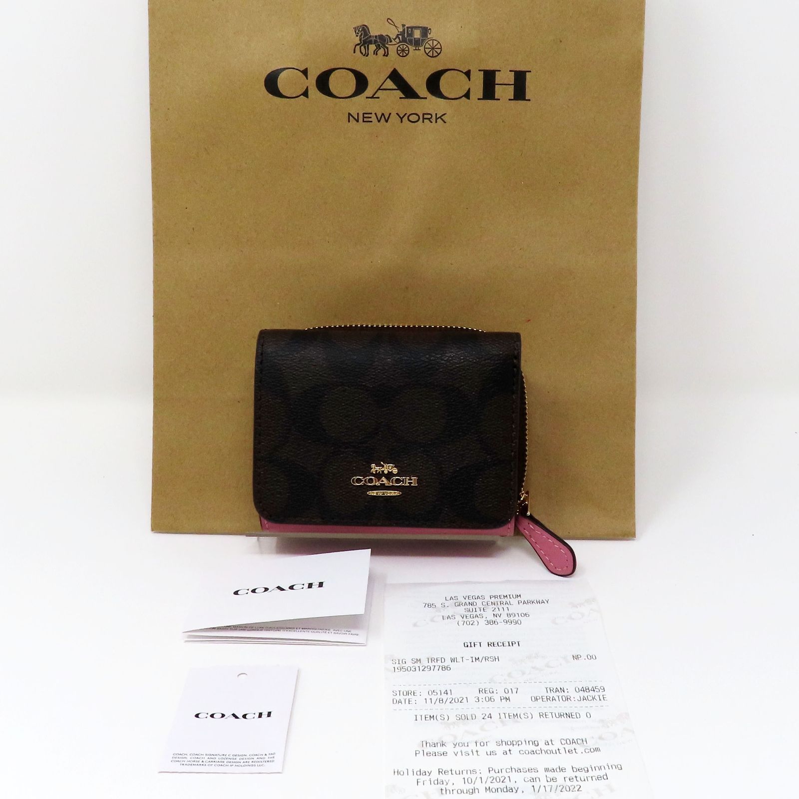 サイズ COACH - コーチ 折り財布 三つ折り ブラウン の通販 by 490 's