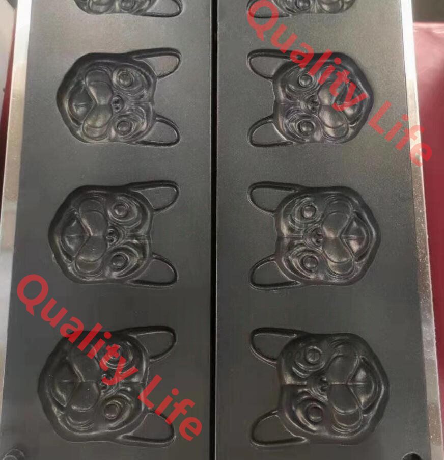 電気 犬の頭焼き機 犬の形 ワッフル マシン ワッフルメーカー 4個焼き 単相１0０V 業務用