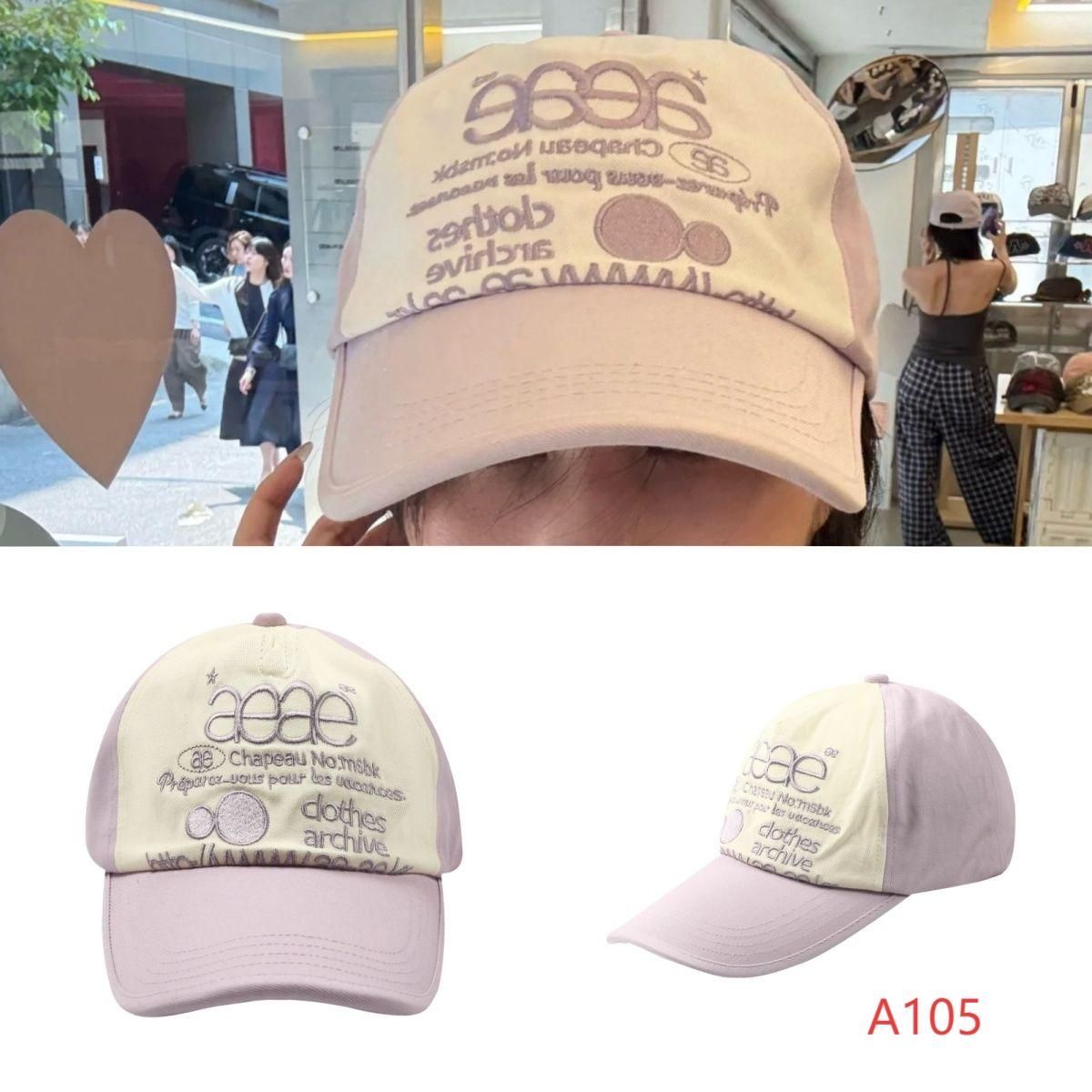 韓国aeae 芸能人同款 刺繍アルファベット 迷彩柄 ベースボール