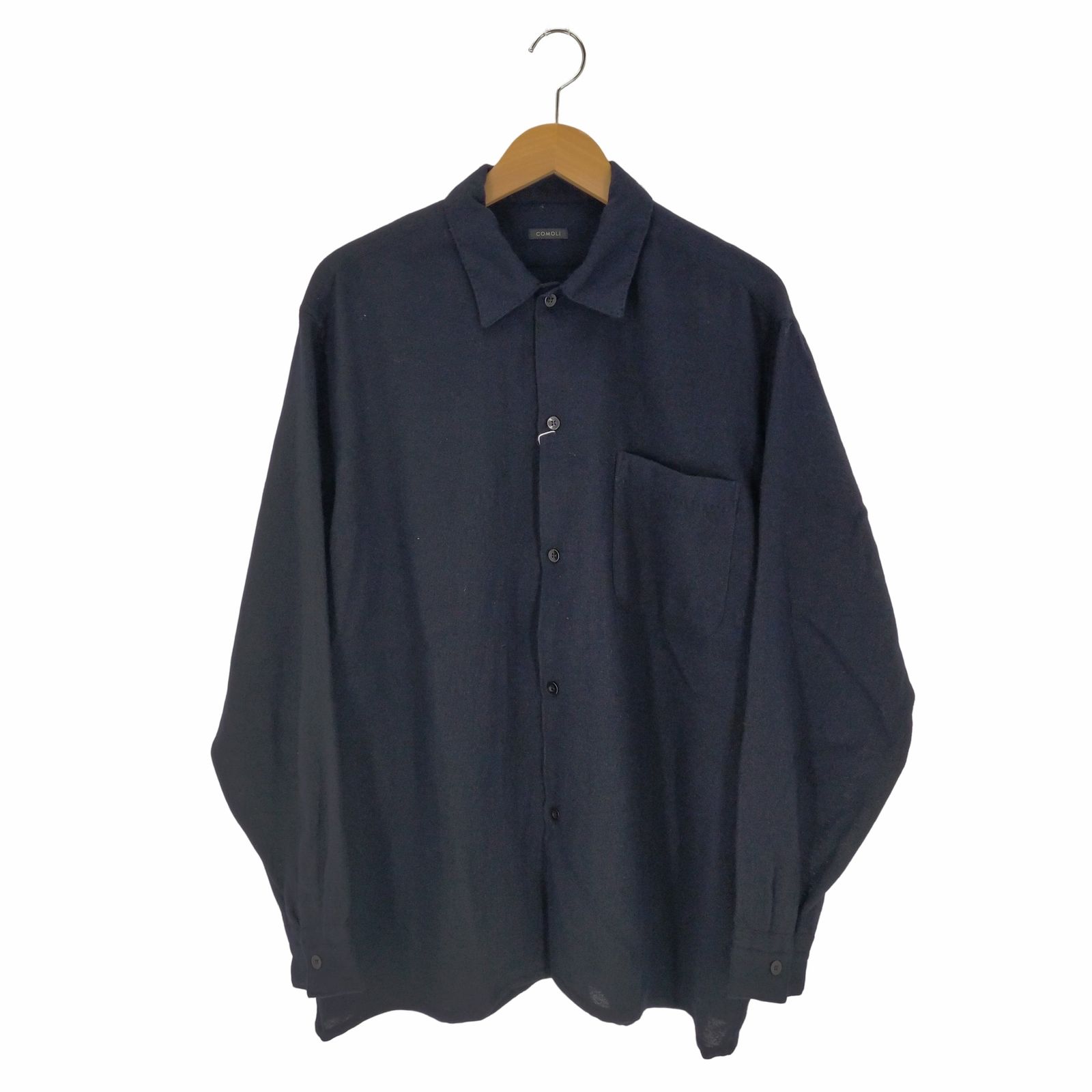 コモリ COMOLI カシミヤ和紙 オープンカラーシャツ メンズ JPN：3