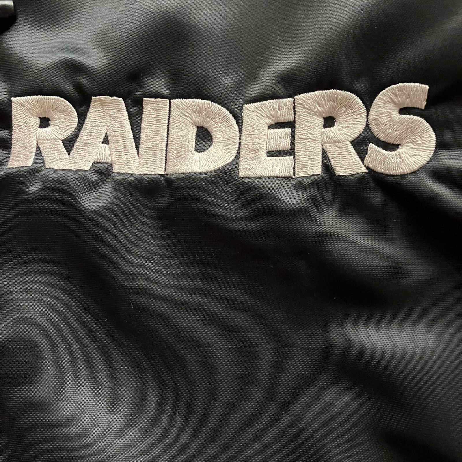 STARTER × RAIDERS 裏ボアベンチコート 90s~ STARTER NFL RAIDERS ベンチコート ナイロンジャケット