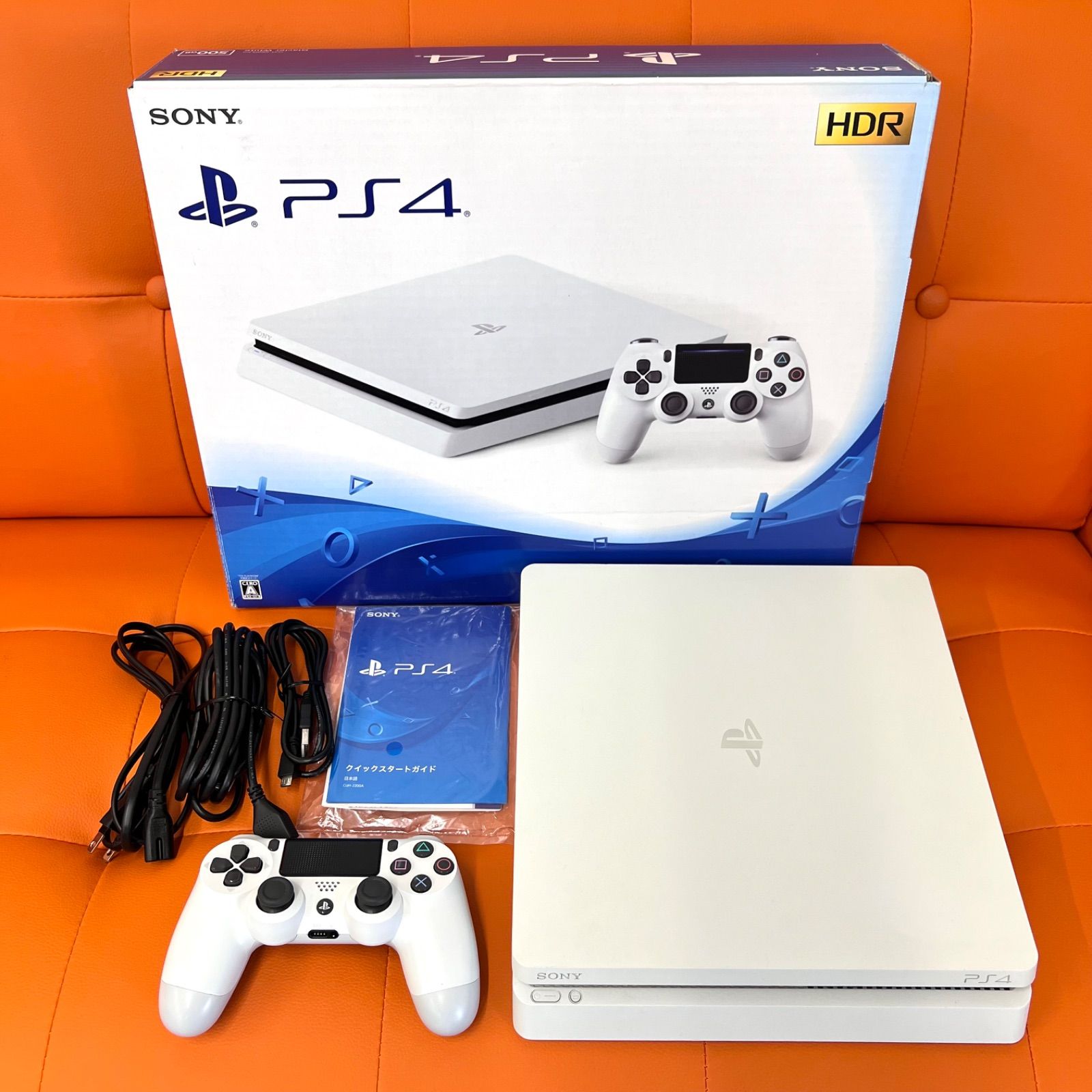 動作確認済】PlayStation4 500GB グレイシャーホワイト CUH-2200AB02 