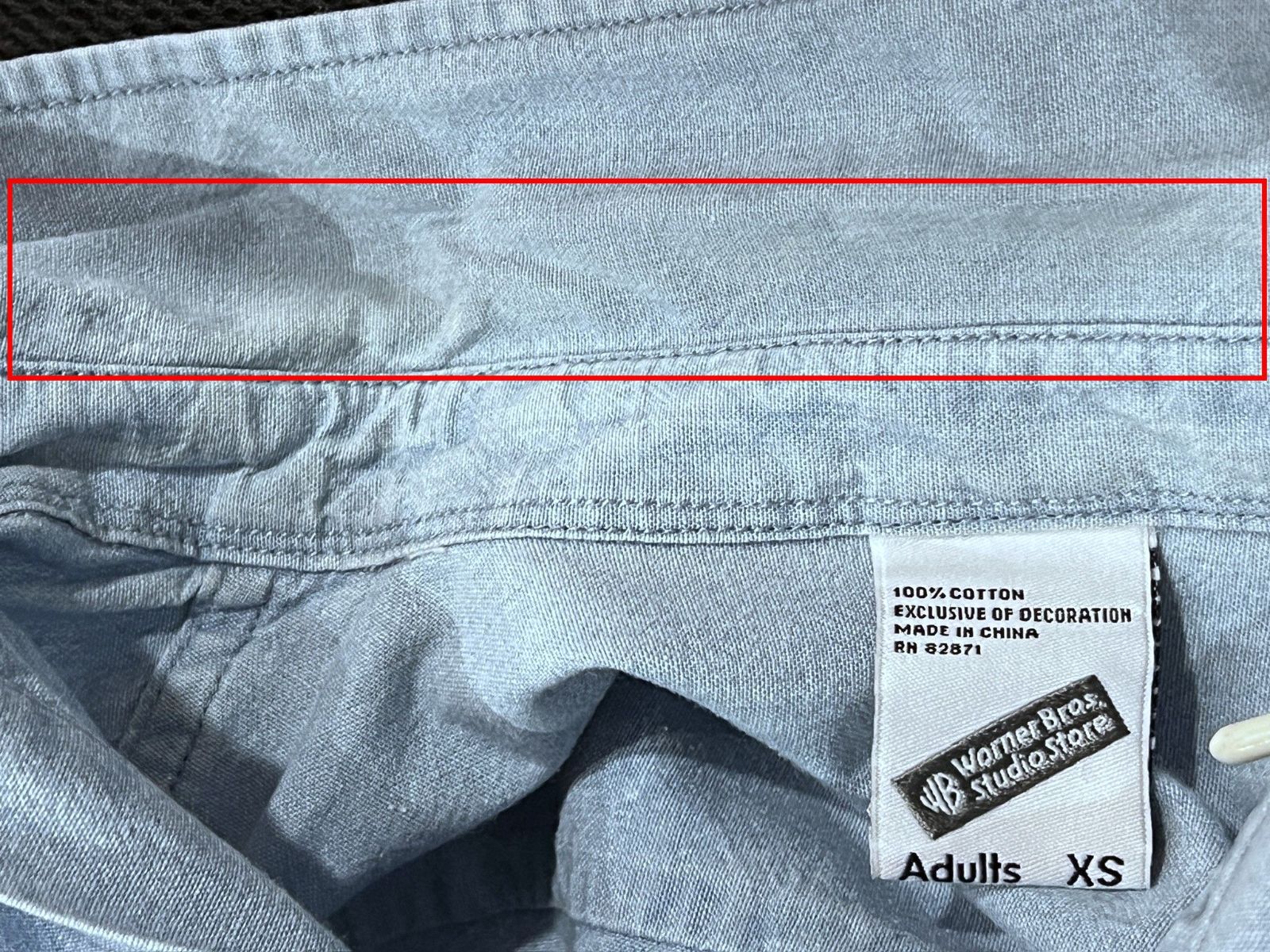 90'S ルーニーテューンズ 刺繍 シャンブレーシャツ XS ワーナー WARNER