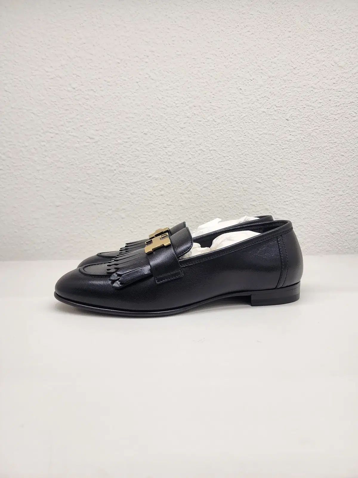 HERMES エルメス ロイヤルローファー 金 黒 34 5