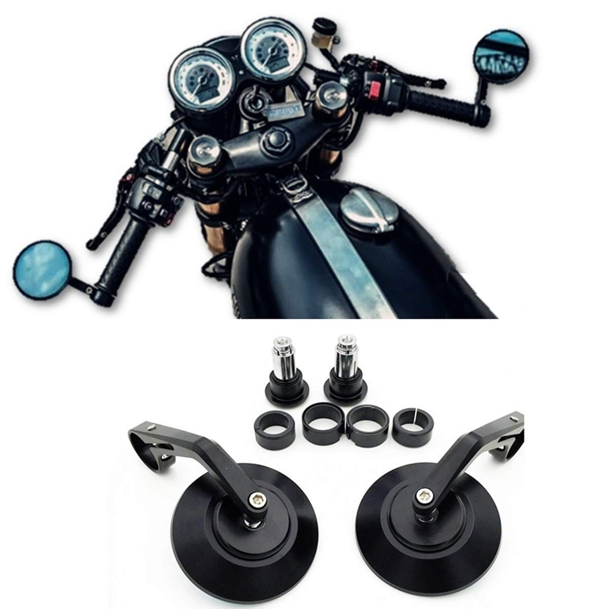 在庫セール】CNC ミラー バイク バーエンドミラー 汎用 社外品 Motor