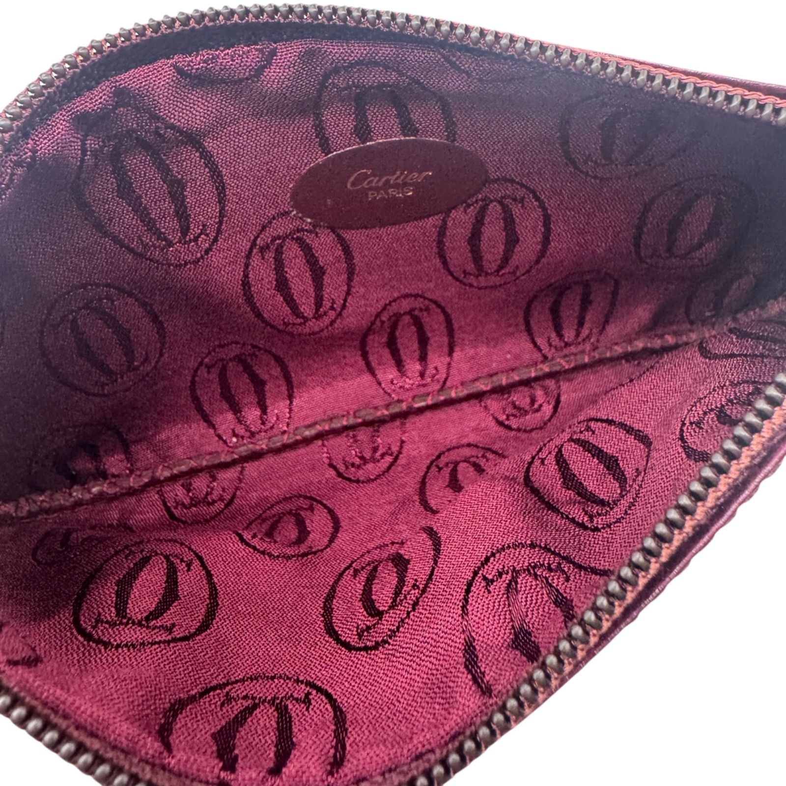 極美品　カルティエ　マストライン　チェーン　レザー　ミニポーチ　Gカード　箱付き 極美品 Cartier カルティエ マストライン レザー チェーン