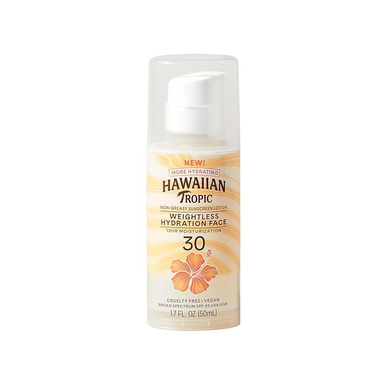 Hawaiian Tropic シルク水分補給無重力日焼け止めローションSPF 30、1.7オンス 0