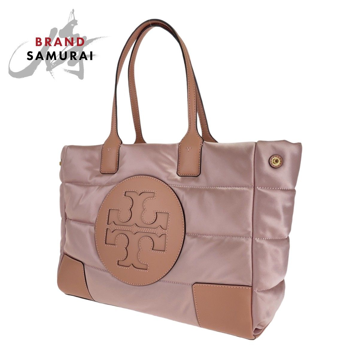 美品 Tory Burch トリーバーチ エラ ミニ パッファー トート ミネラル 