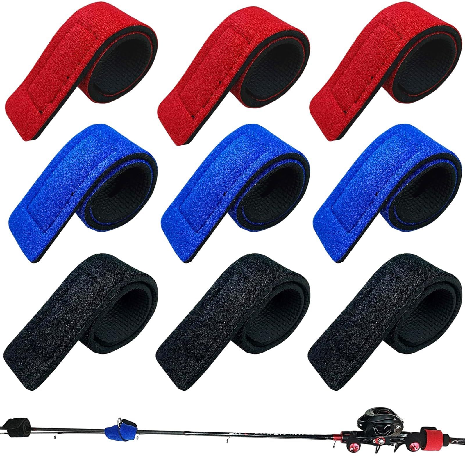 数量 マジックテープバンド 収納 結びバンド 固定 釣り 釣り竿バンド 保護ベルト 9本入 ロッドベルト