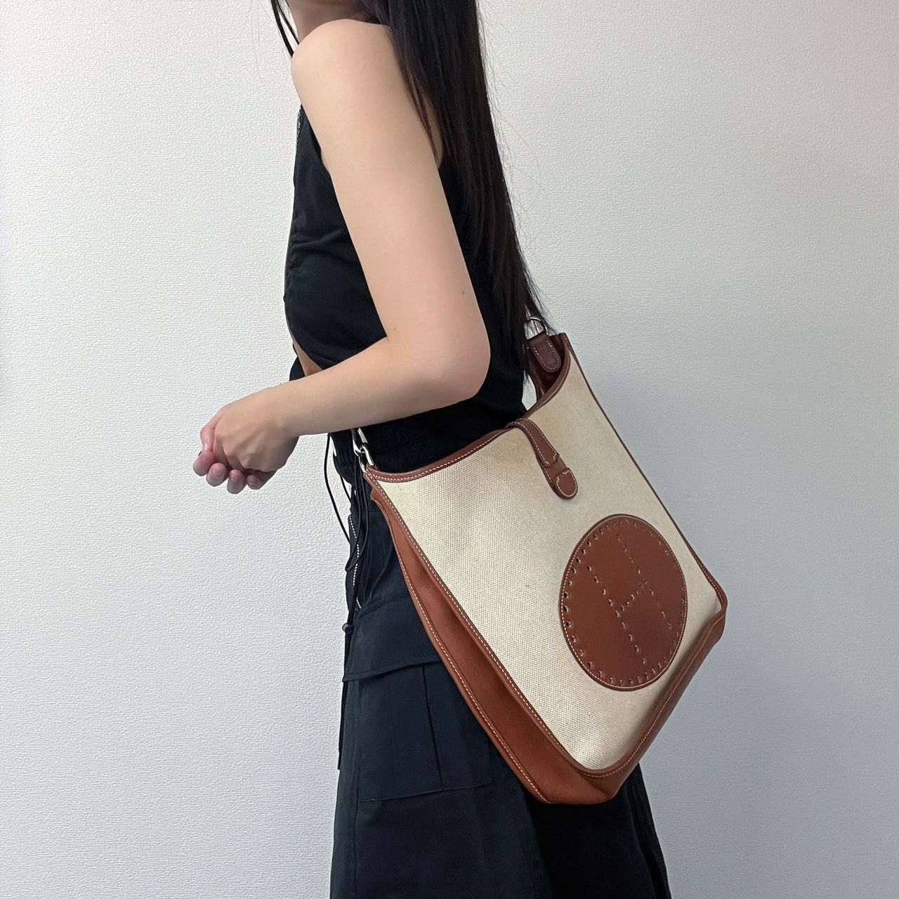 HERMES エルメス エブリン1GM ショルダーバッグ キャンバス レザー レディース □E刻印【中古商品】Shoulderbag HIBUOCHI  VINTAGE - メルカリ