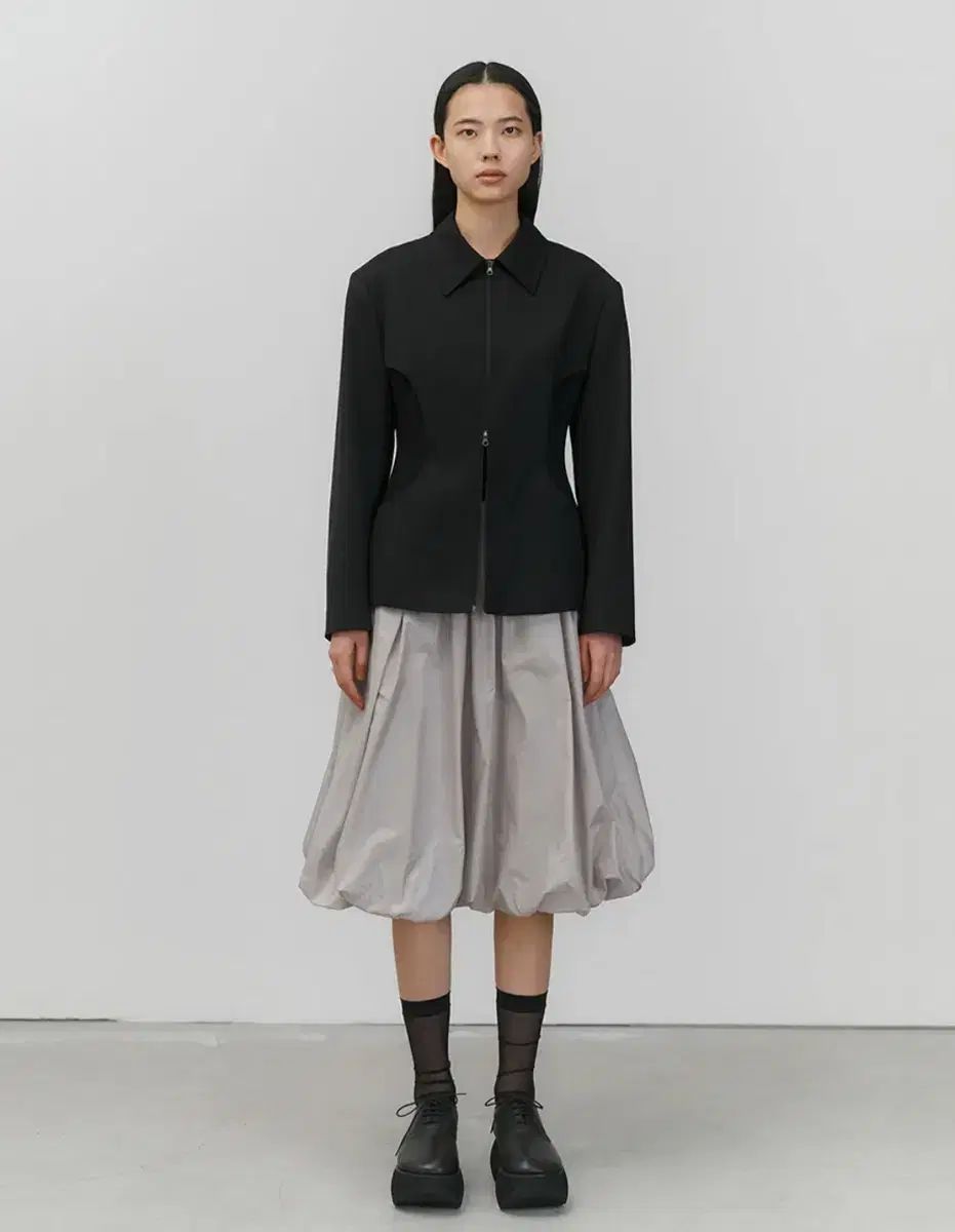 アモーメント ボリューム スカート グレー ベージュ