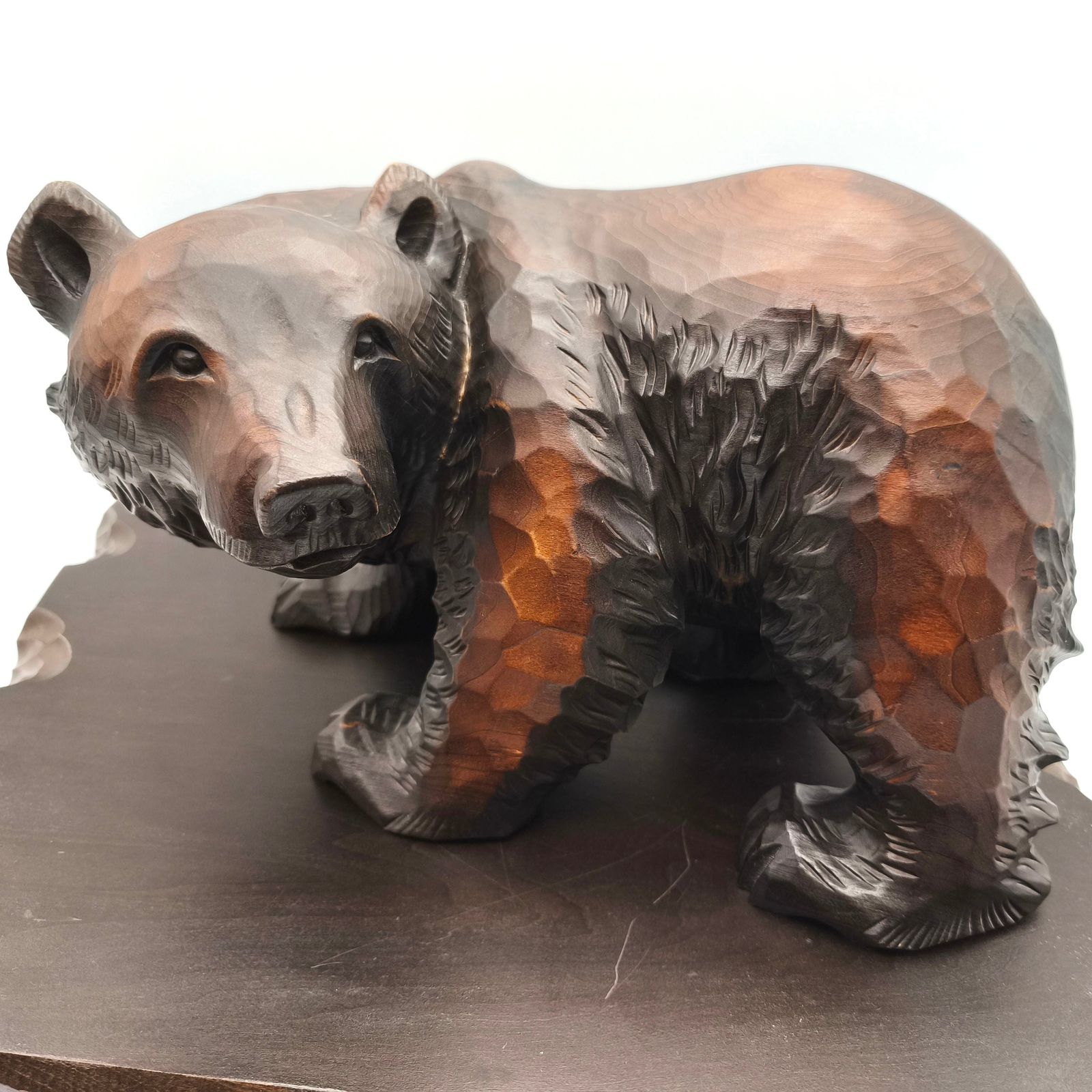 表情熊 家路 木彫熊 親子熊 北日本中小企業展通産局長賞 優良道産推奨品 No.250917-68 梱包サイズ140