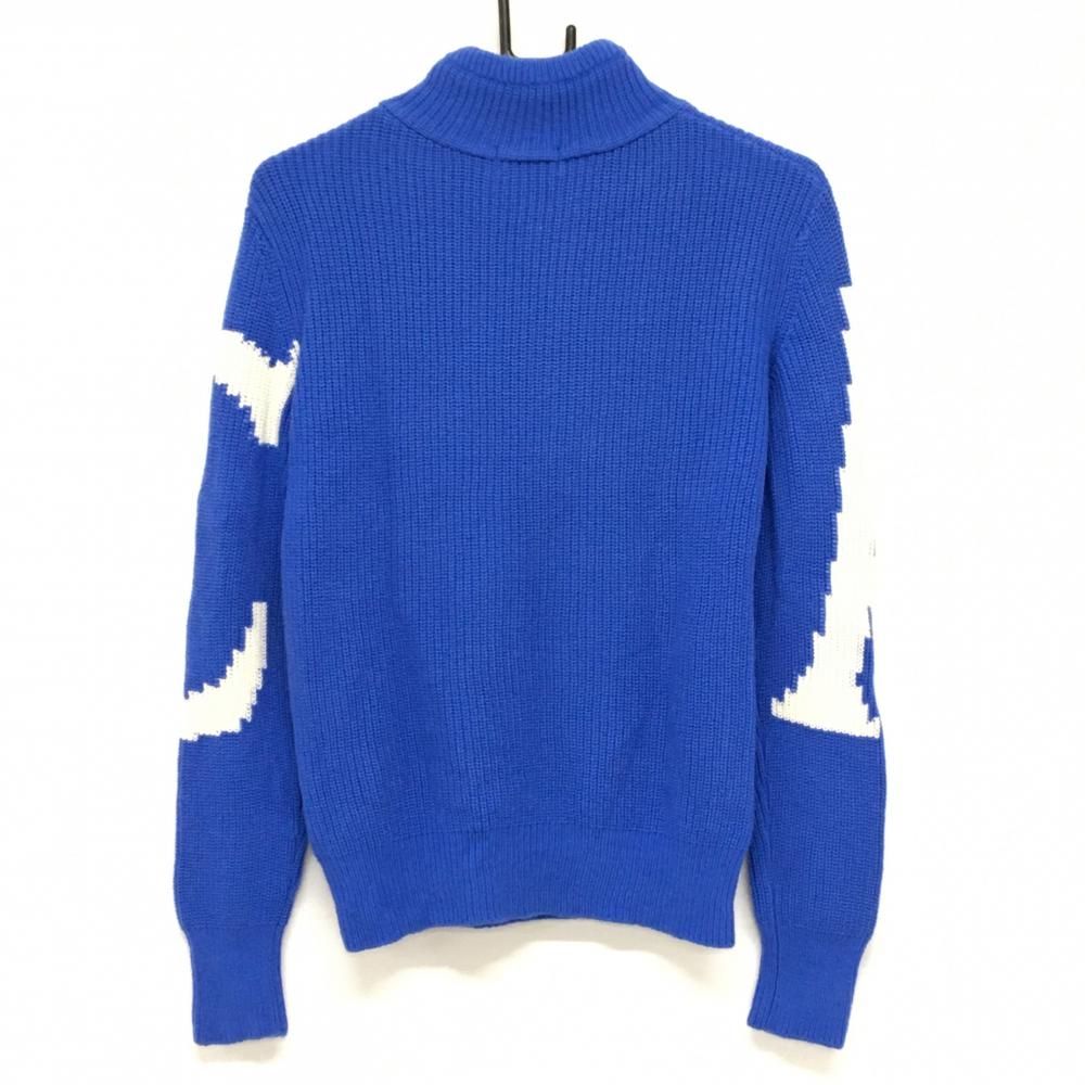 超 アルチビオ セーター ブルー 白 ウール100％ ニット レディース 36 S ゴルフウェア archivio