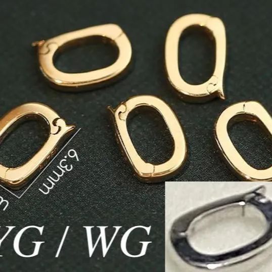 K18YG イエローゴールド K18WG ホワイトゴールド 18K バチカン 18金 長方形 オーバル アジャスター チャーム繋ぎ 留め金具 留め具  クラスプ アクセサリ パーツ チェーン調整 Clasp Connector Yellow White 6mm