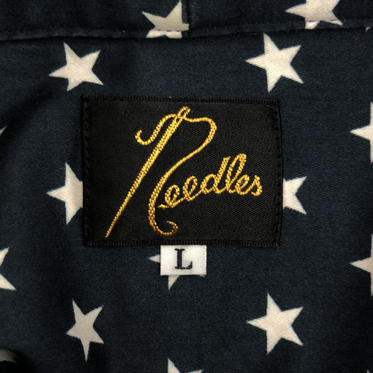 Needles ニードルス Ascot Collar EDW Star Shirt 星柄 総柄 長袖シャツ トップス J0197 ネイビー コットン  日本製 - メルカリ