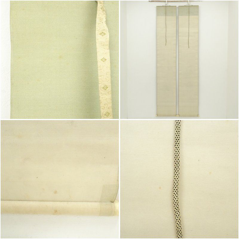 双幅 肉筆絹本掛軸