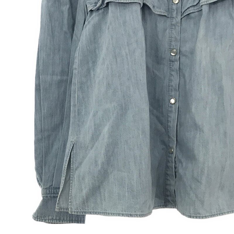 ISABEL MARANT ETOILE / イザベルマランエトワール | IDETY SHIRT デニム フリルシャツ | 34 | インディゴ | レディース ISABEL MARANT ETOILE / イザベルマランエトワール | IDETY