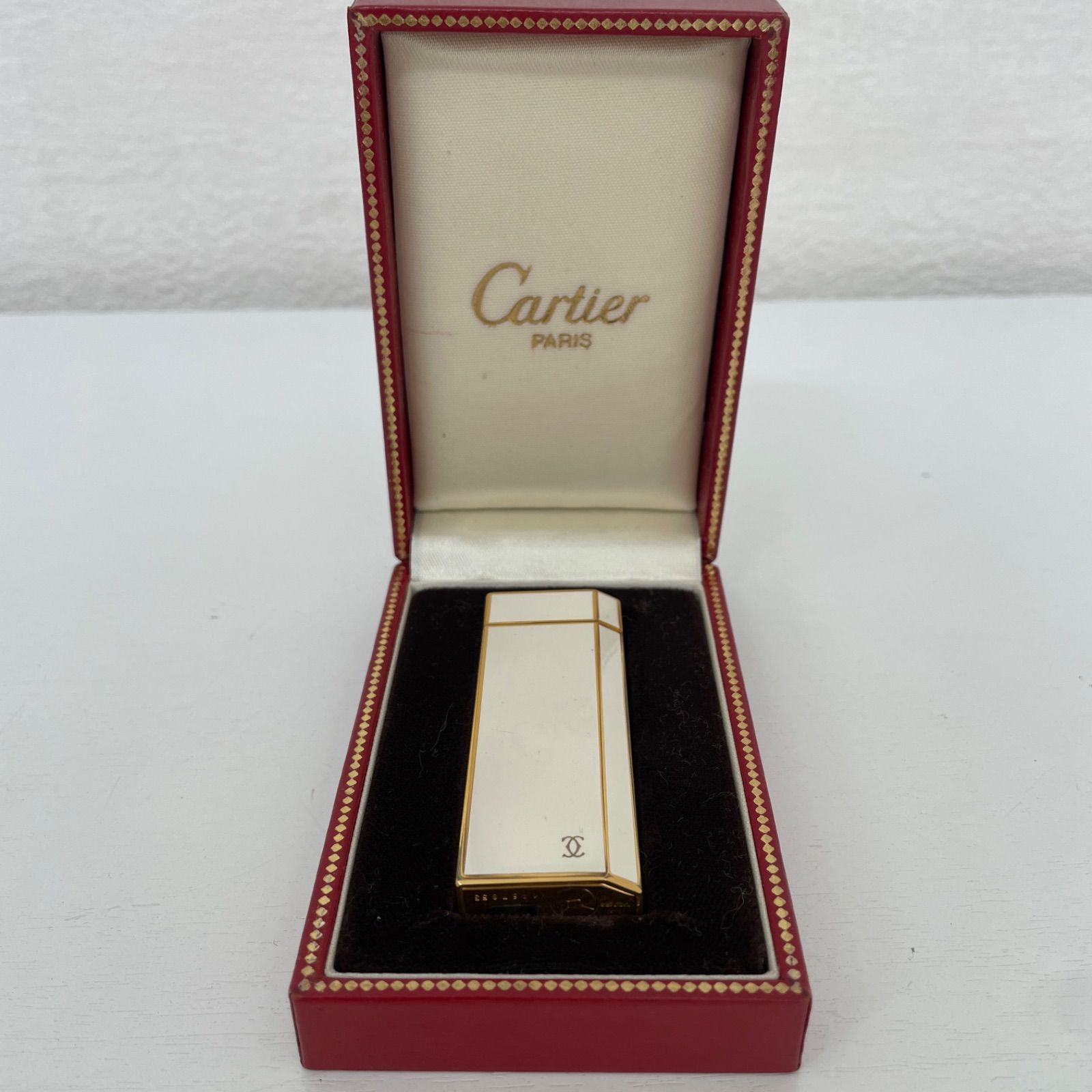 Cartier カルティエ ペンタゴン ガスライター アイボリー×ゴールド リフィルセット