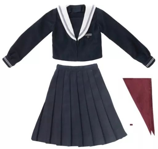 ドールアクセサリー AZO2用 和遥清心女子学園 制服set ネイビー×ボルドー 和遥キナ学校制服コレクション