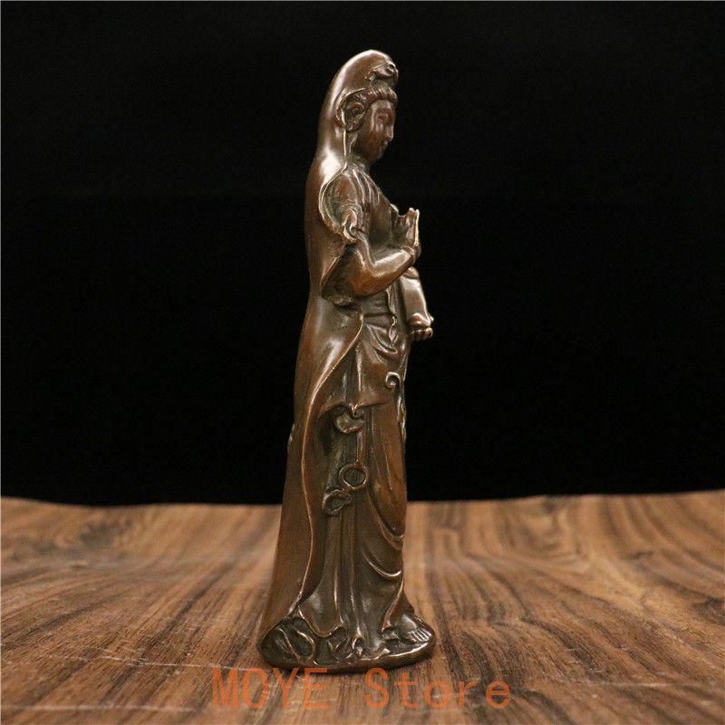 仏教美術 仏像 観世音菩薩像 小仏像 銅製 銅器 仏教美術 仏像 観世音菩薩像 小仏像 銅製 銅器 - メルカリ
