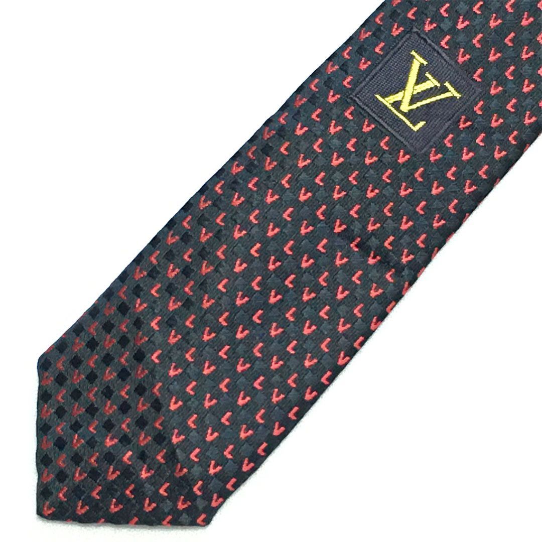 美品 ルイヴィトン Louis Vuitton ネクタイ シルク100% ブラック