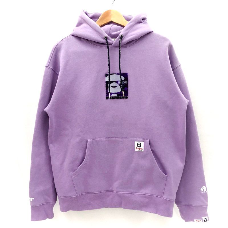アベイシングエイプ　長袖パーカー　長袖トップス　ジップアップ　グレー　M 中古品】A BATHING APE アベイシングエイプ PULLOVER HOODIE