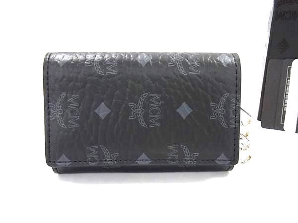 ♥ MCM エムシーエム モノグラム ヴィセトス柄 レザー 4連 キーケース 鍵入れ レディース メンズ ブラック系 FQ2018