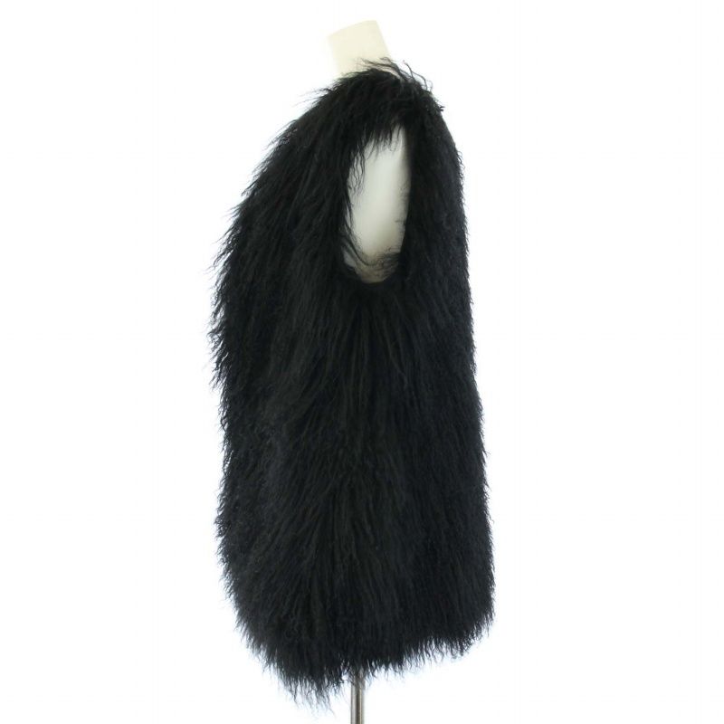 ゼロエイトサーカス 08SIRCUS tibet lamb fur vest チベットラムファーベスト ジャケット 前開きトッパー 1 S 黒  ブラック S16AL-LE03 /BB ■GY30