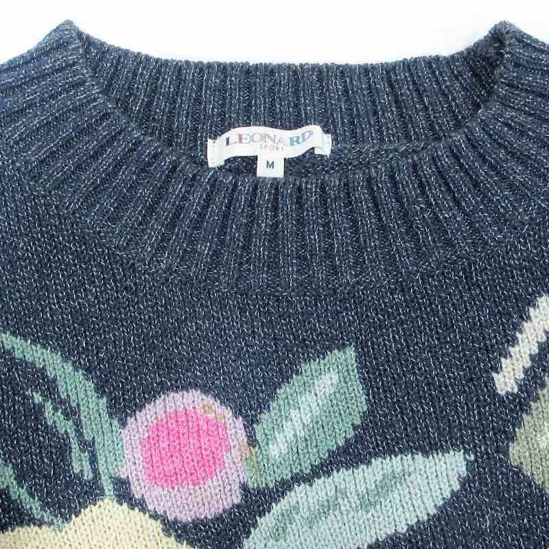 レオナールスポーツ LEONARD SPORT ニット セーター 花柄 ウール